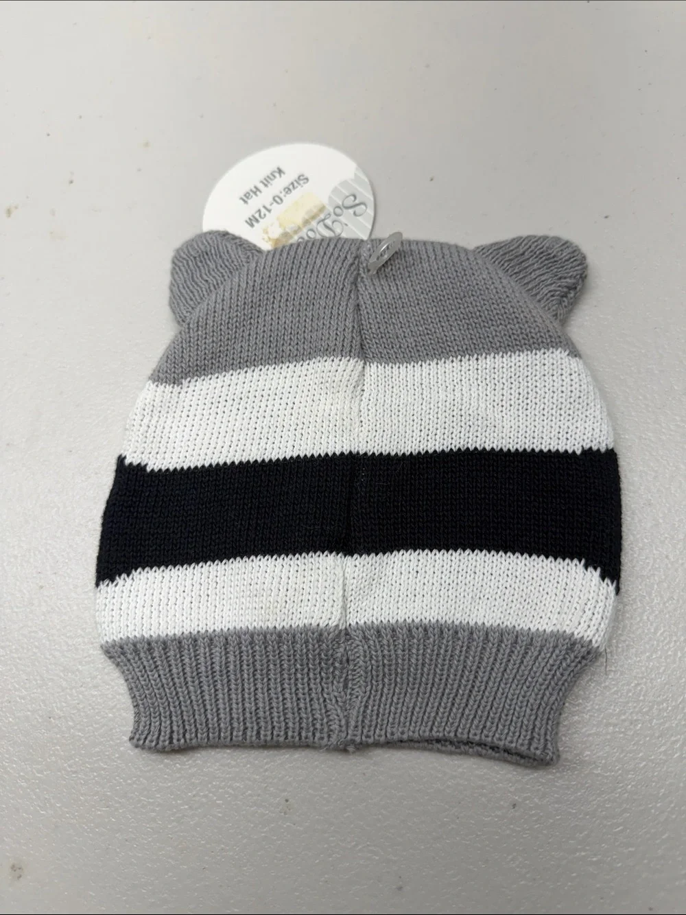 Grey Raccoon Knit Hat for Kids